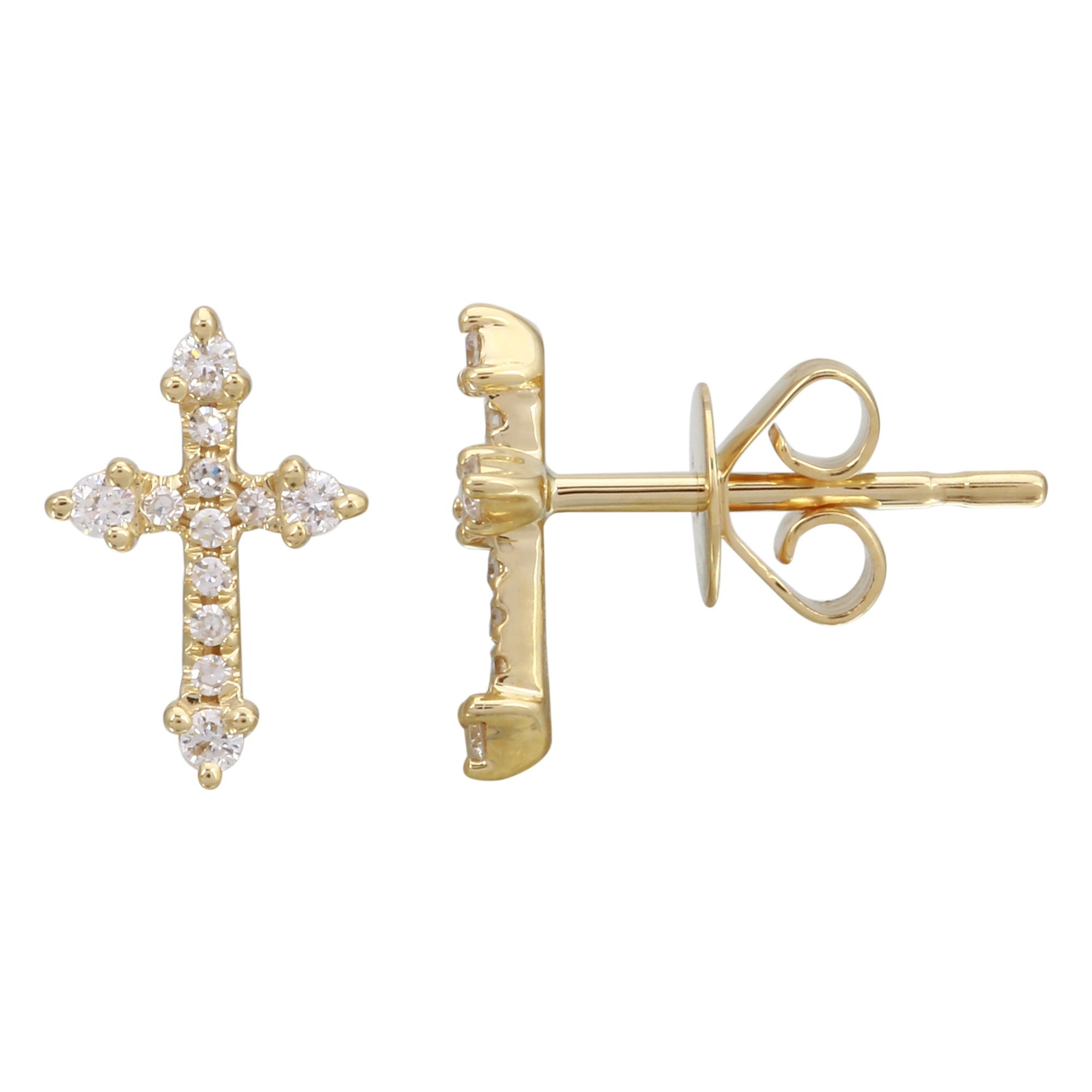 Fancy Diamond Cross Studs.
