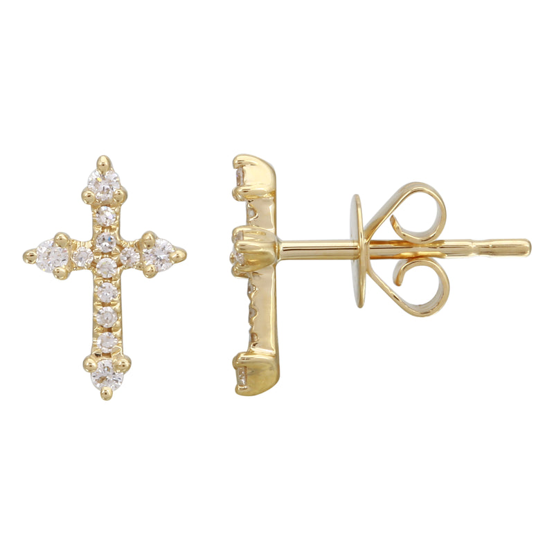Fancy Diamond Cross Studs.