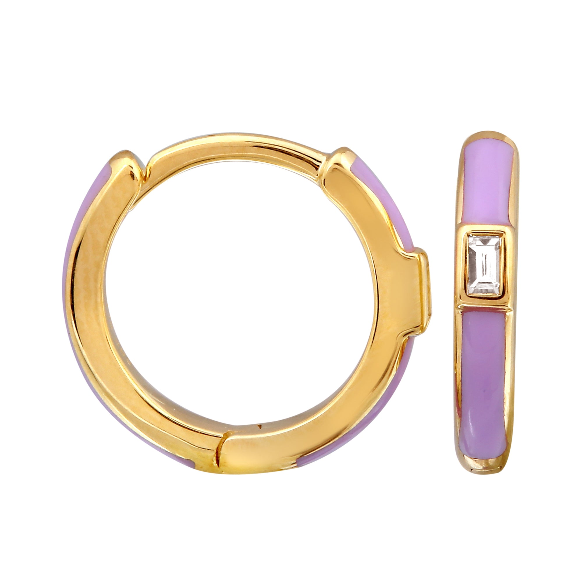 Lavender Baguette Hoops.