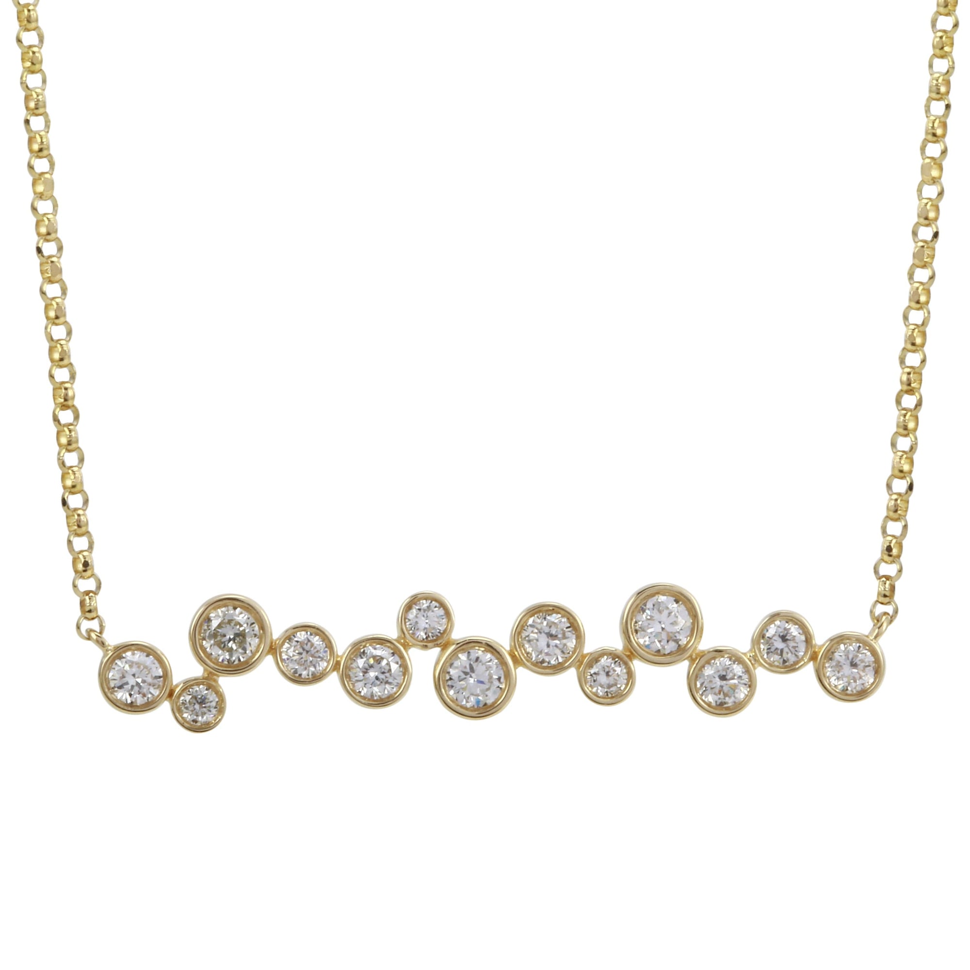 Bezel Strand Pendant Necklace.
