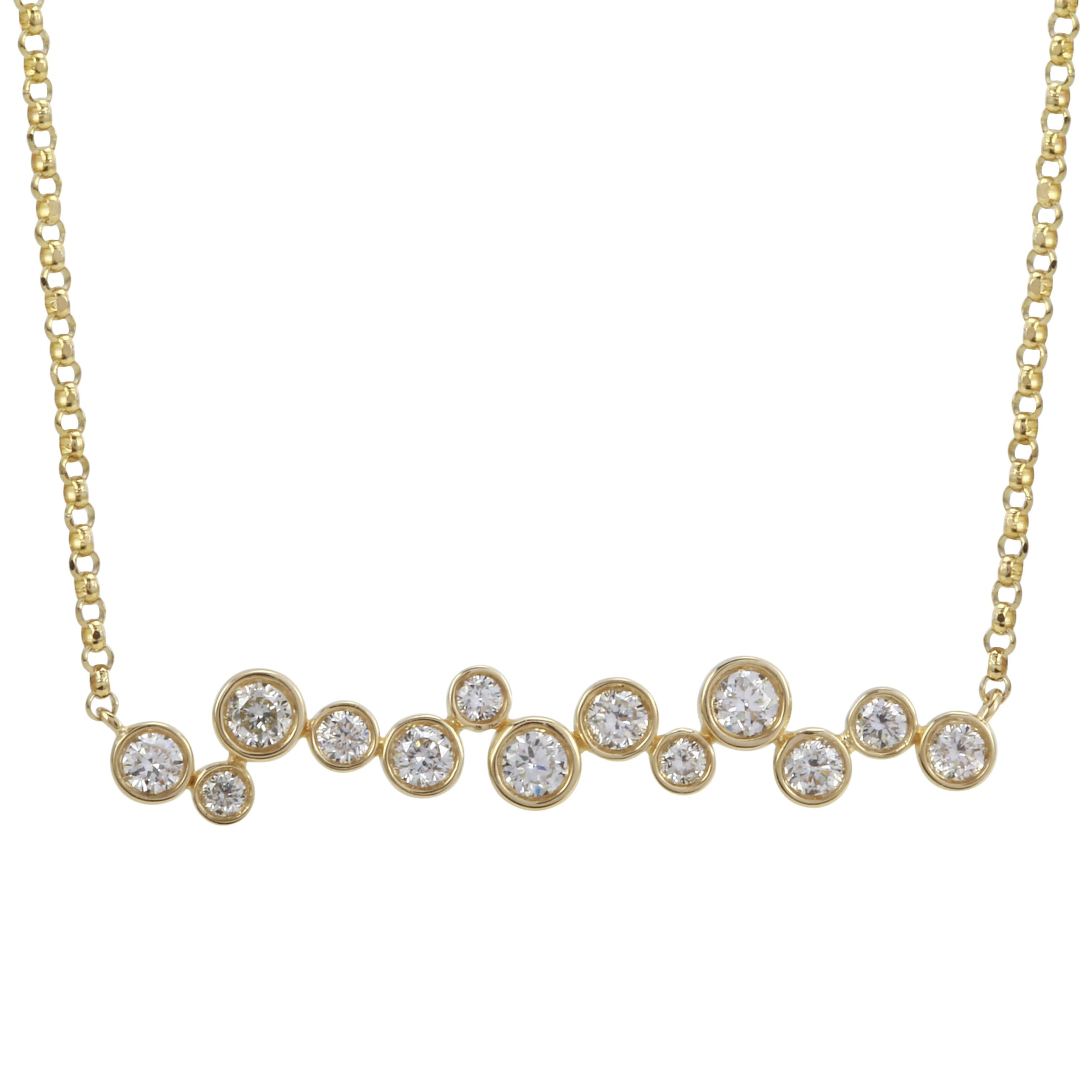 Bezel Strand Pendant Necklace.