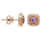 Amethyst Cushion Stud Earrings.