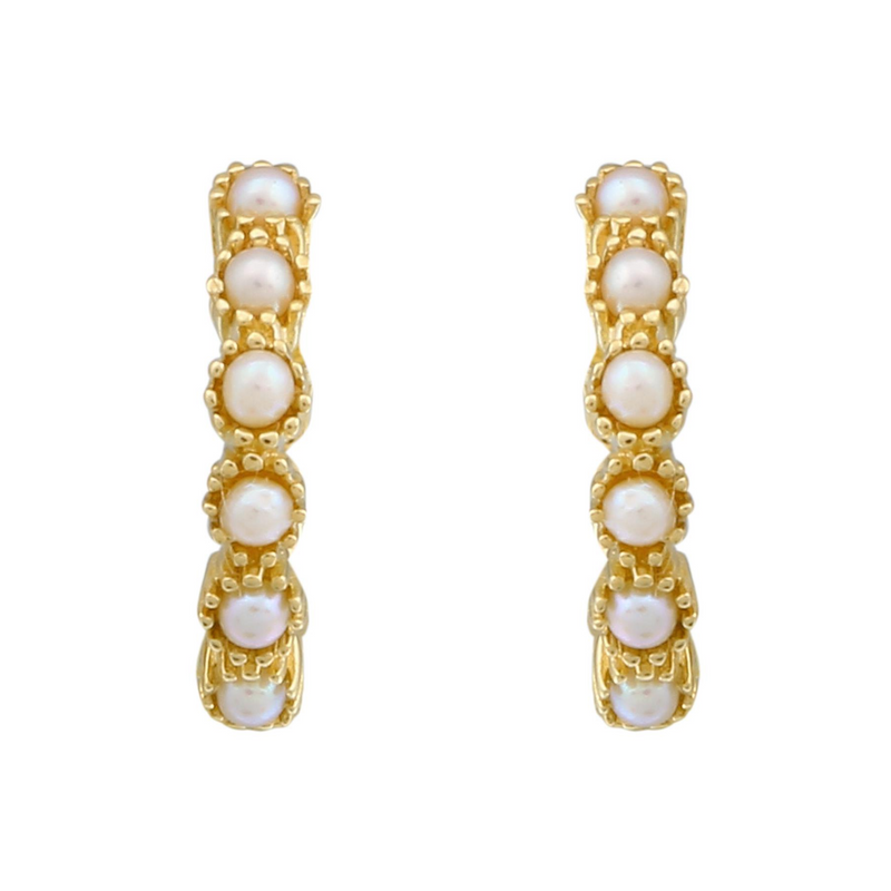 Pearl Beaded Hoops.