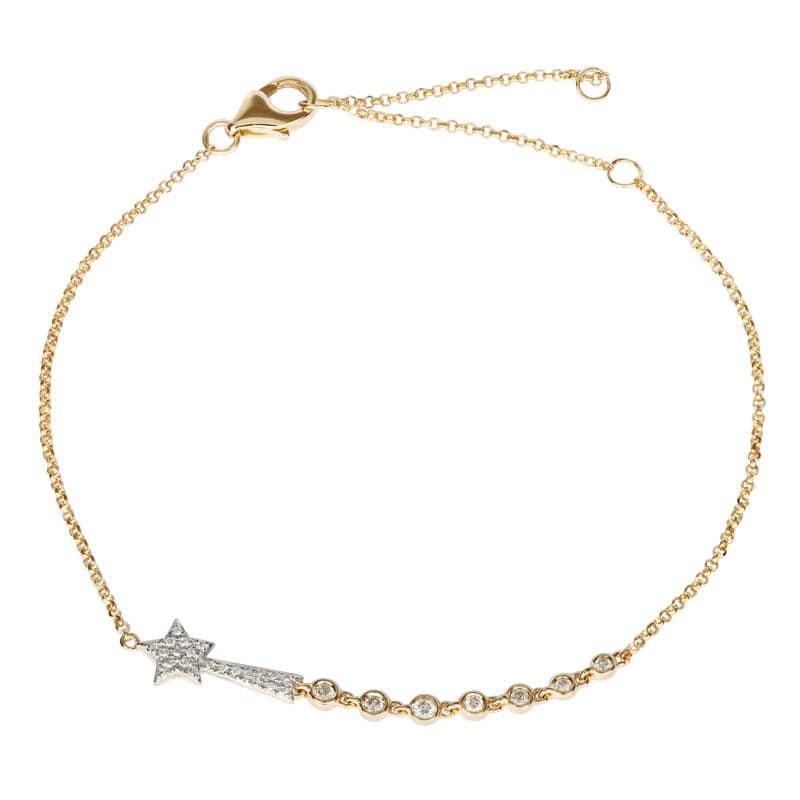 Shooting Star Comet Diamond Charm Bracelet.
