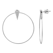 Diamond Triangle Front Hoop Studs.