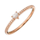 Heart Shape Center Diamond Ring.