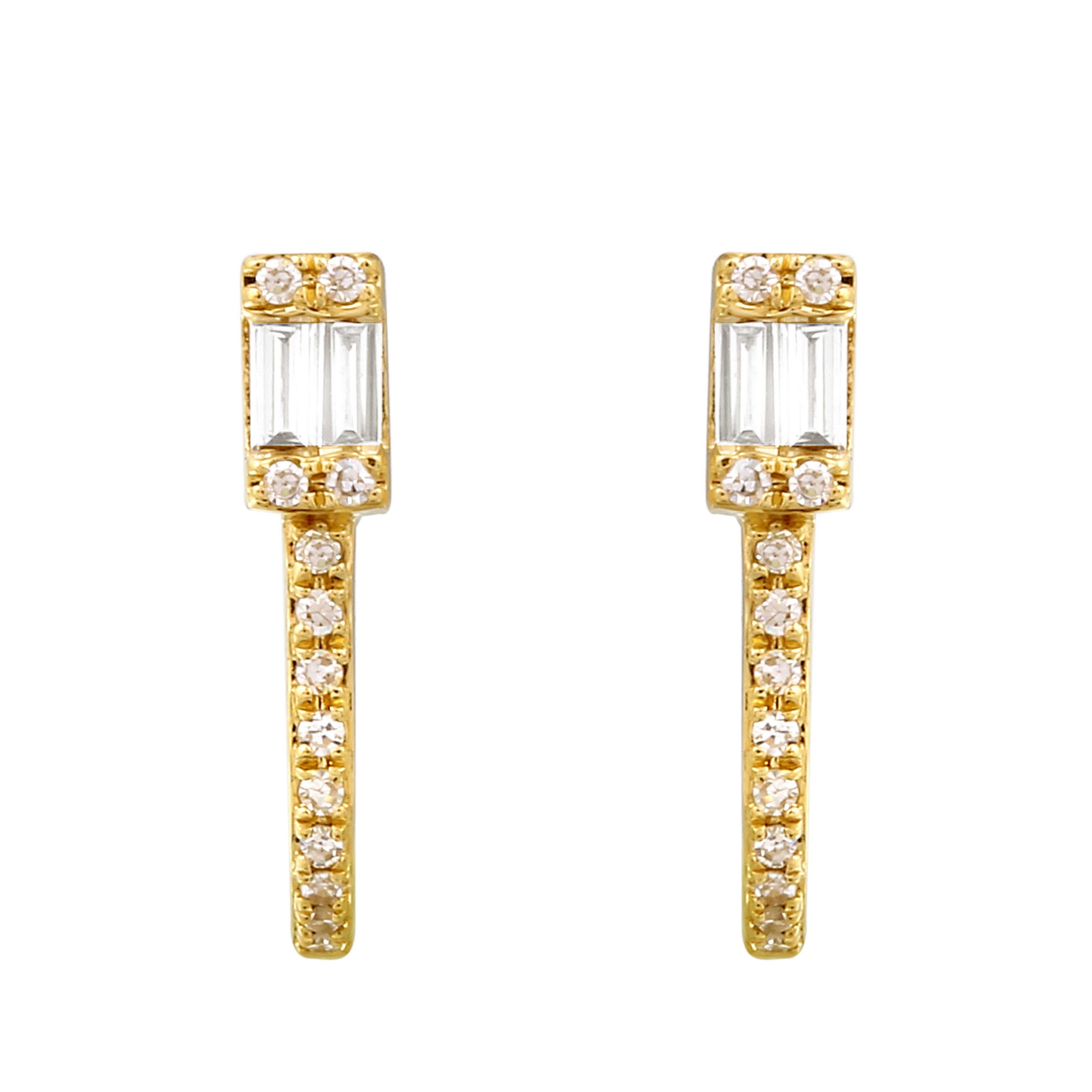 Baguette Lobe Cuff Studs.