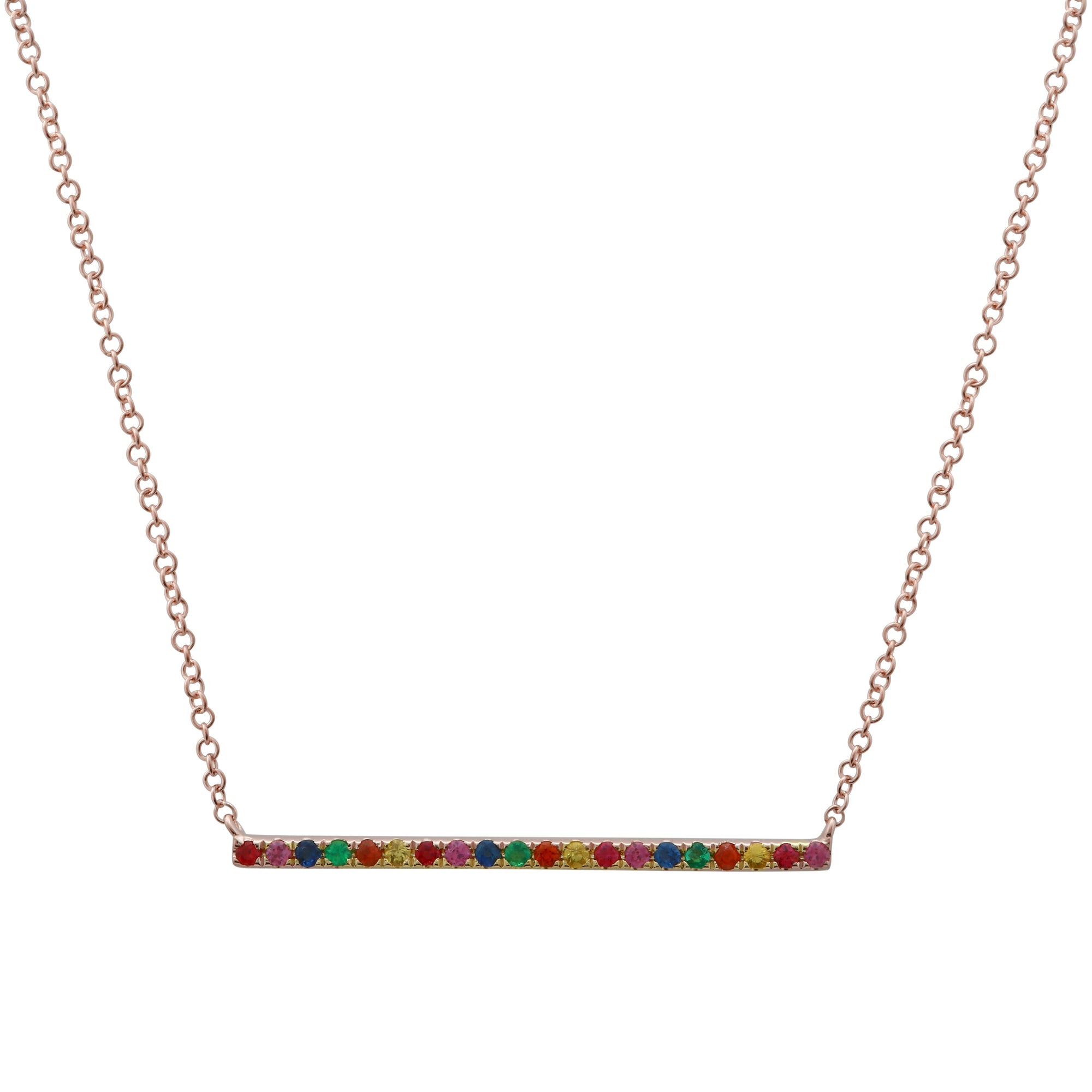 Rainbow Sapphire Bar Pendant.