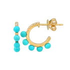 Gemstone Beaded Post Hoop Earrings.