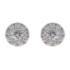 Diamond Halo Stud Earrings.