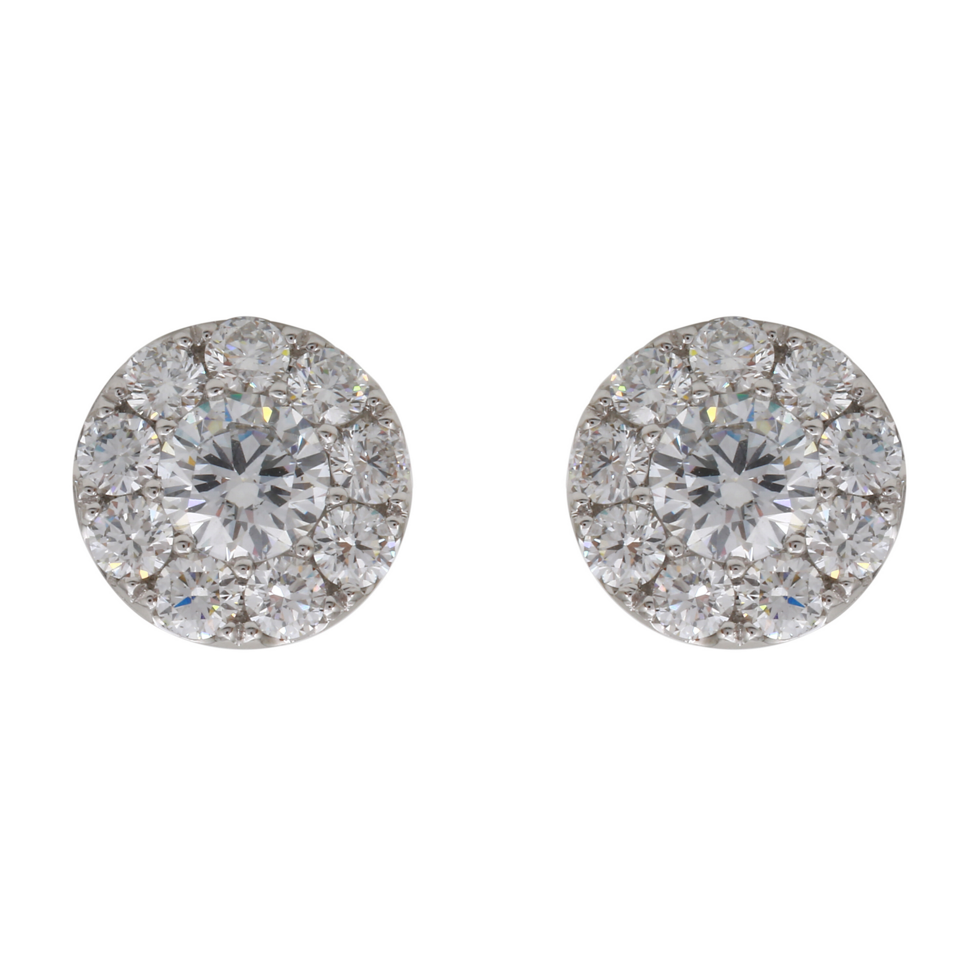 Diamond Halo Stud Earrings.