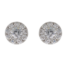 Diamond Halo Stud Earrings.