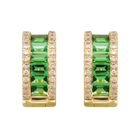 Wide Tsavorite Huggies.