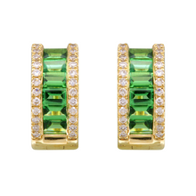 Wide Tsavorite Huggies.