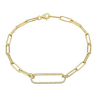 Paper Clip Diamond Link Bracelet.