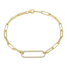 Paper Clip Diamond Link Bracelet.