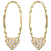 Heart Threader Drop Earrings.