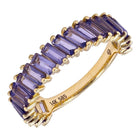 Slanted Baguette Gemstone Ring.