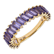 Slanted Baguette Gemstone Ring.