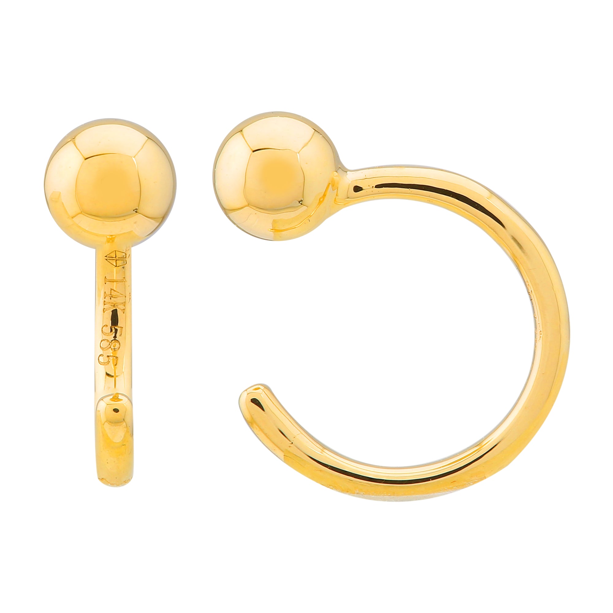 Polished Ball Ear Jacket Threaders.
