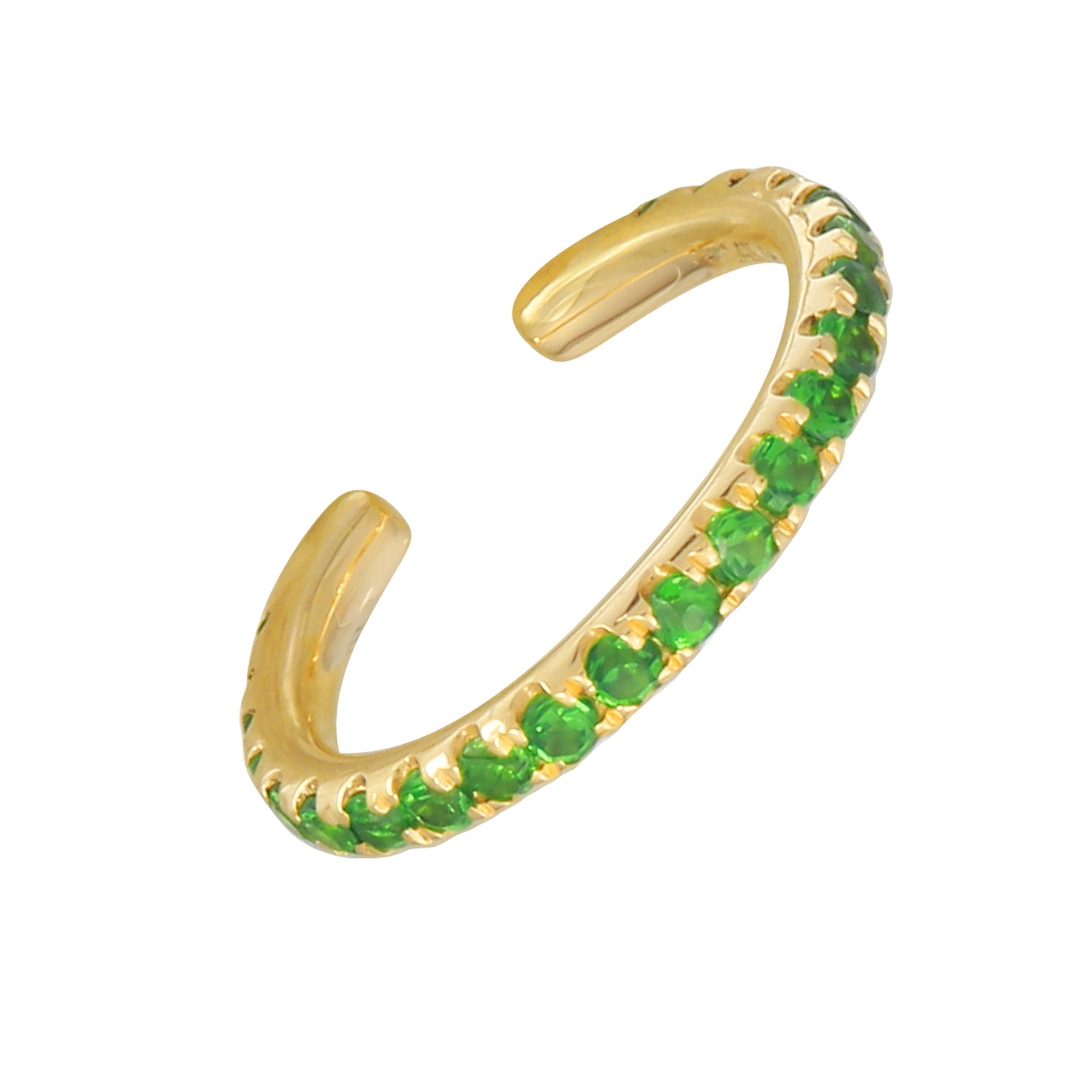 Green Tsavorite Single Ear Cuff.