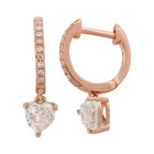 Heart Shape Drop Huggie Earrings.