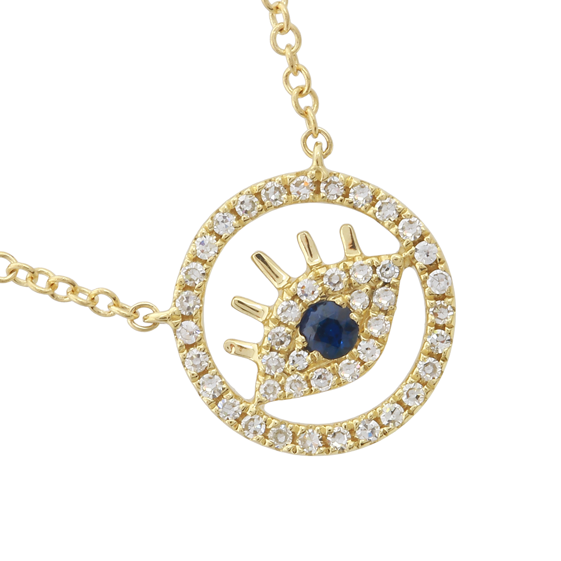 Sapphire Evil Eye Pendant.
