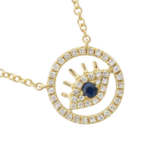 Sapphire Evil Eye Pendant.