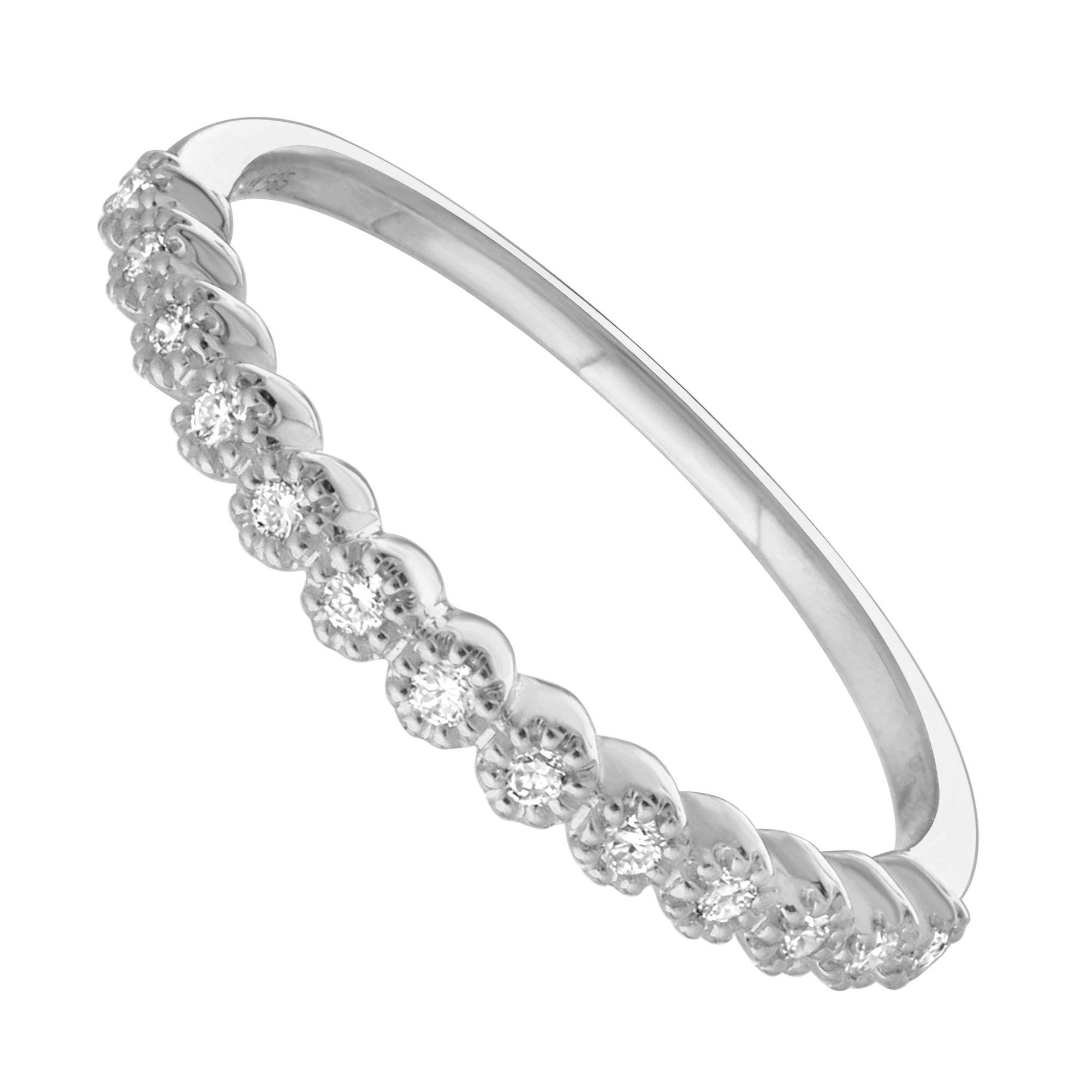 Diamond Milgrain Stack Ring.