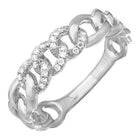 Diamond Cuban Curb Chain Link Ring.