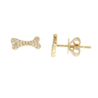 Dog Bone Stud Earrings.