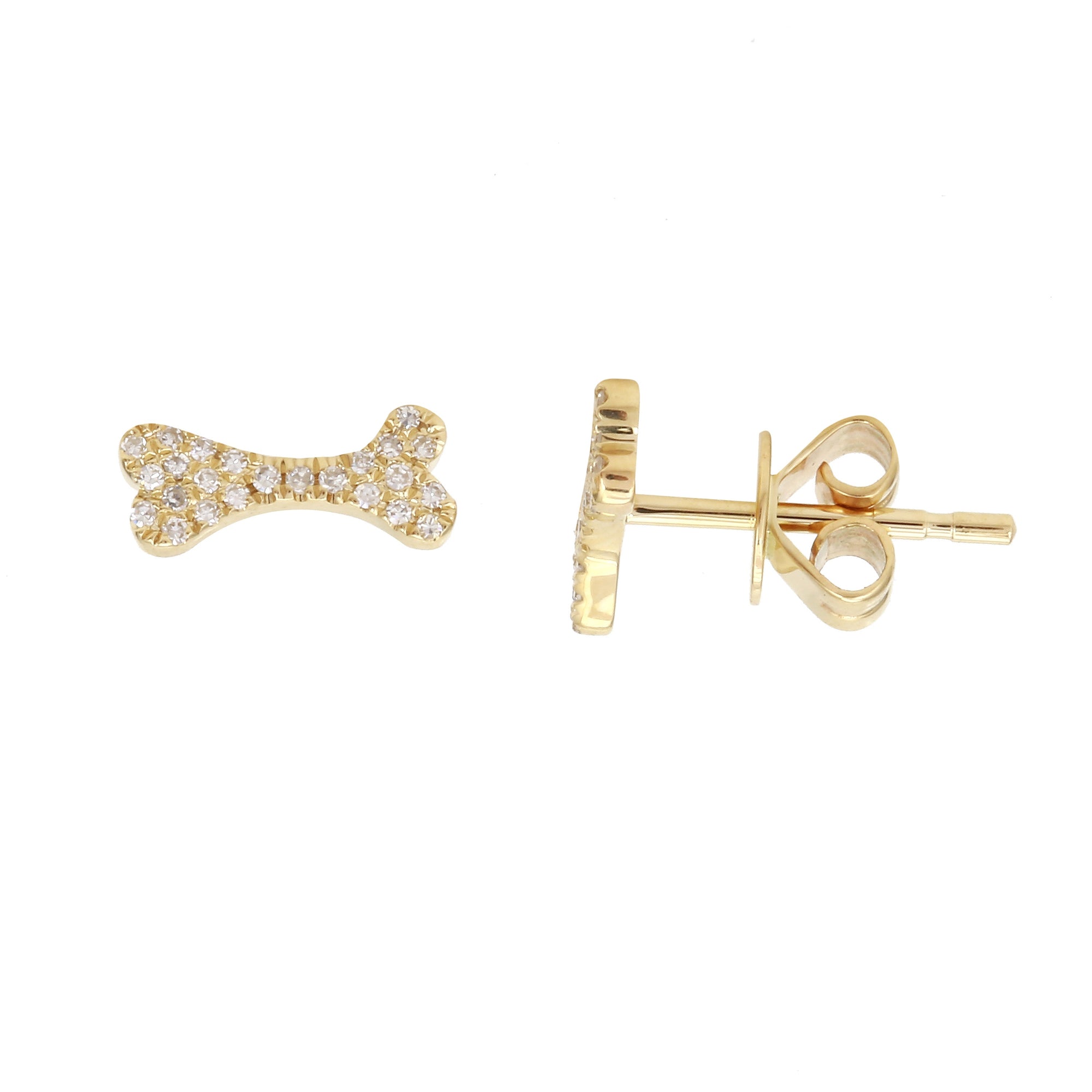 Dog Bone Stud Earrings.