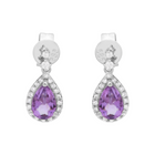 Pear Amethyst Drop Studs.