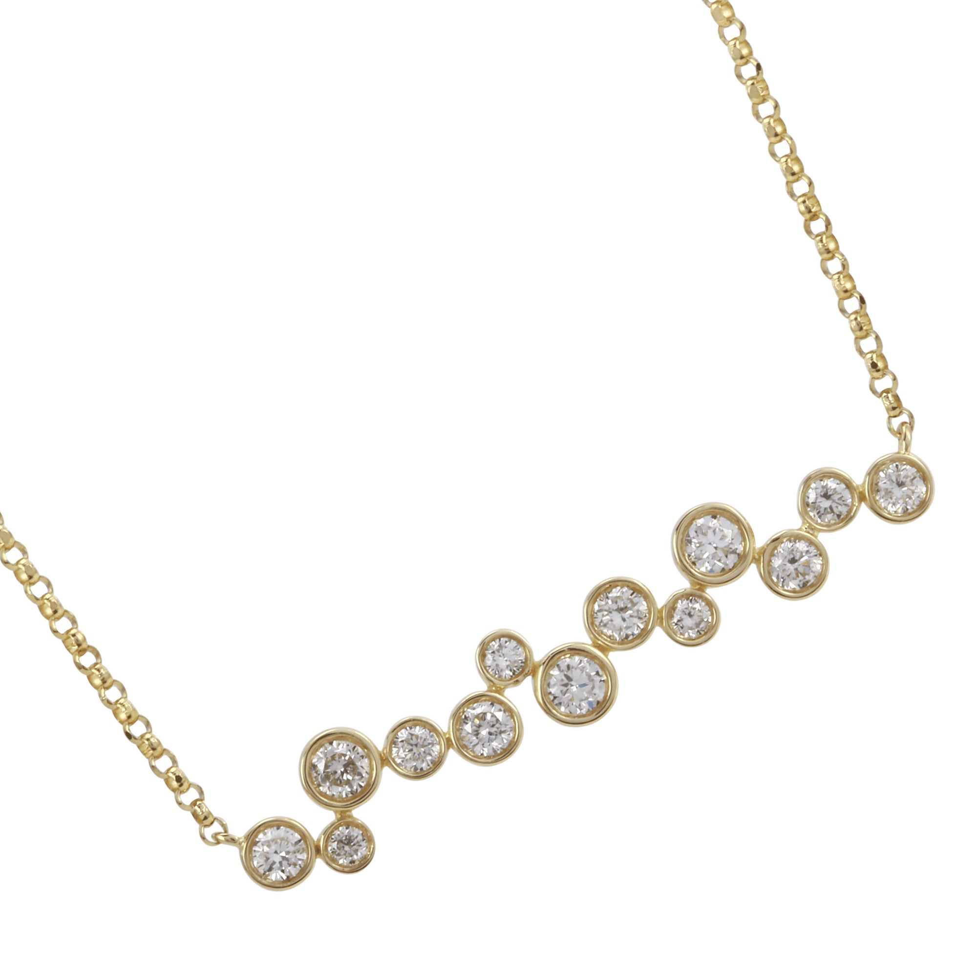 Bezel Strand Pendant Necklace.