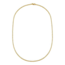 5 Carat Classic Yellow Gold Diamond Tennis Necklace.