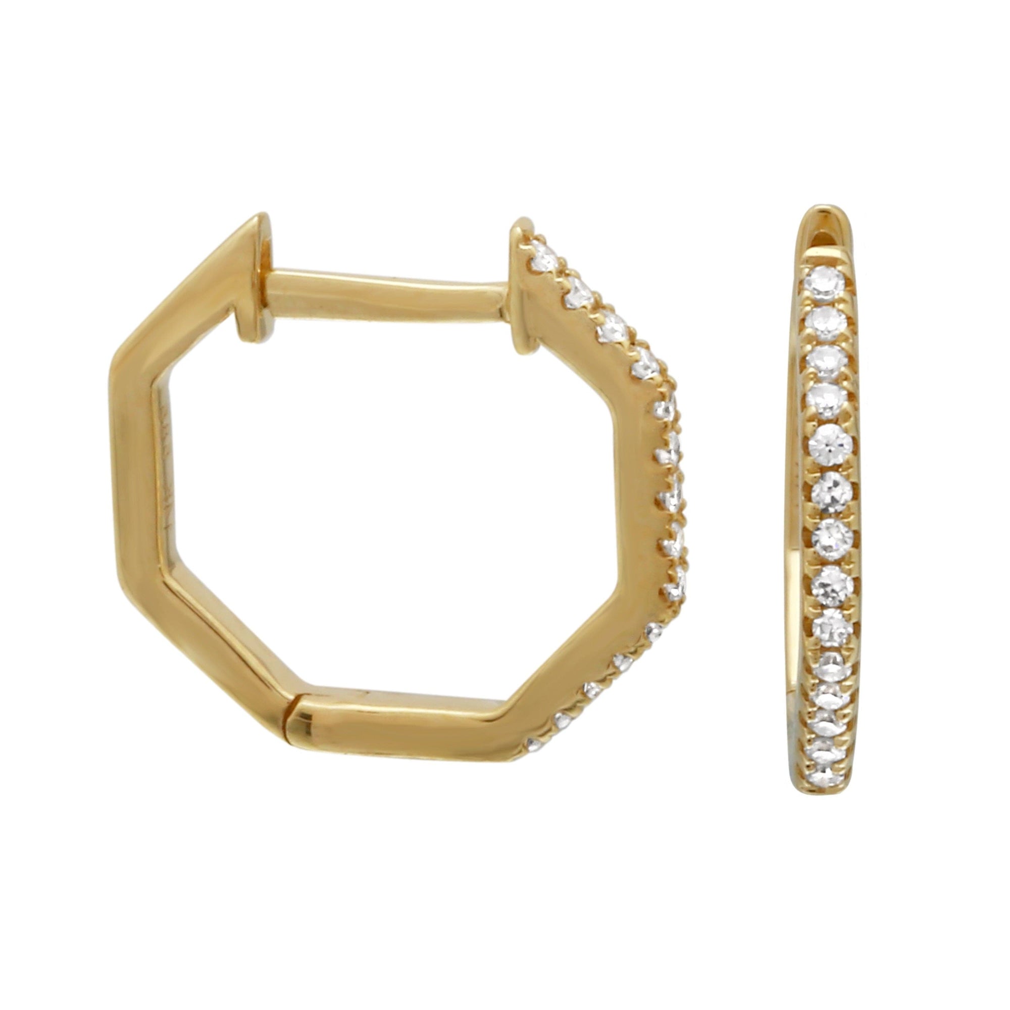 Octagon Huggie Hoops.