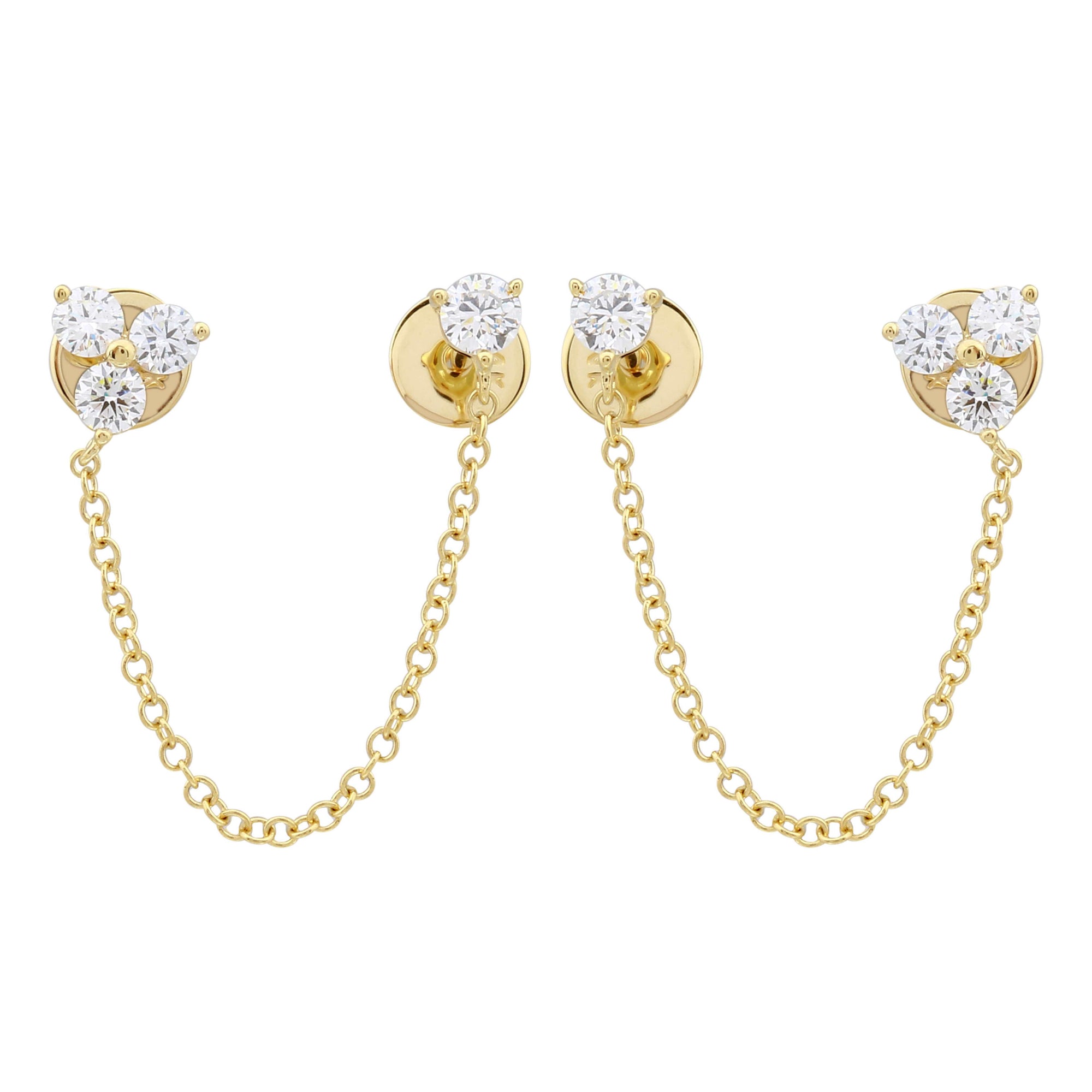 Chain Link Double Stud Earrings.