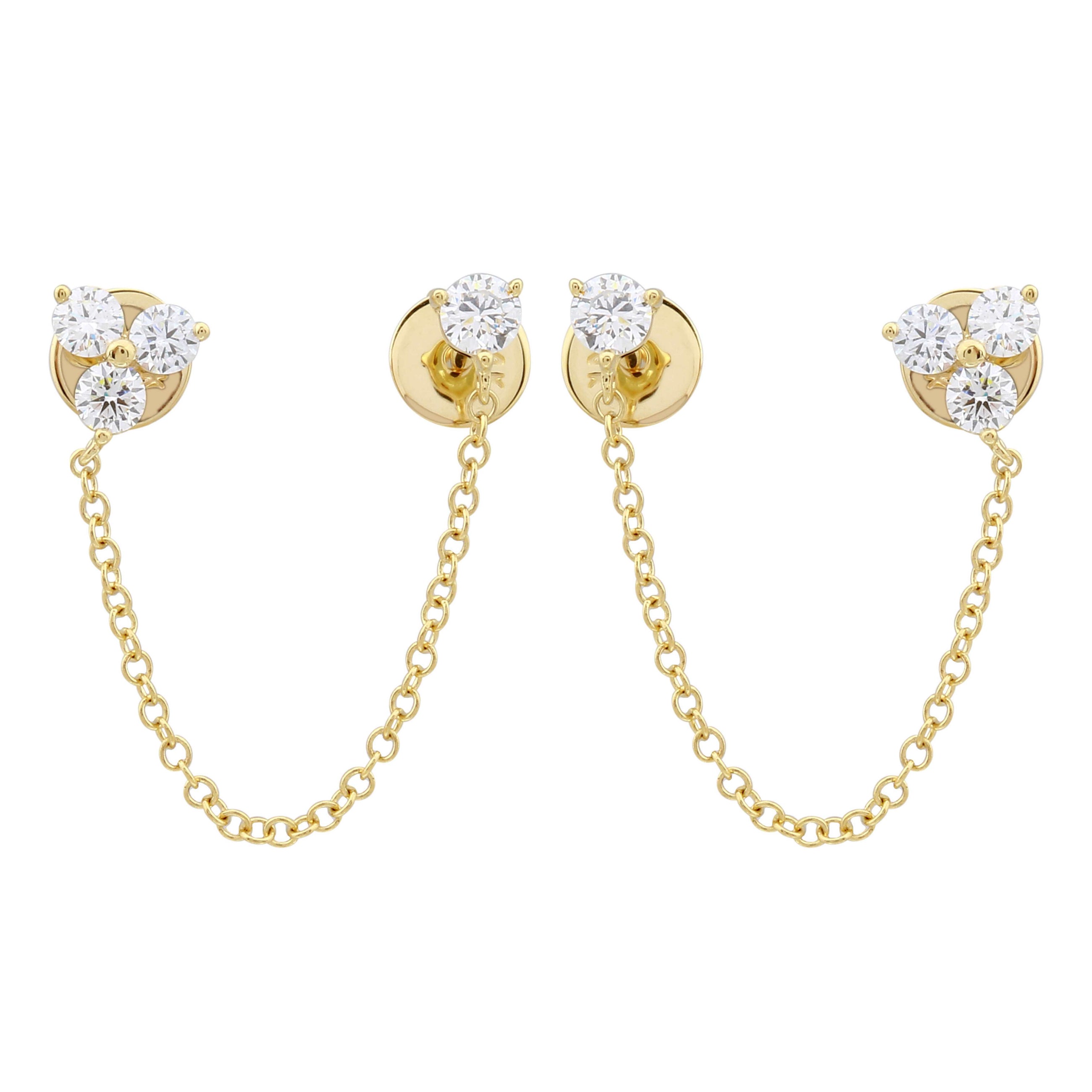 Chain Link Double Stud Earrings.