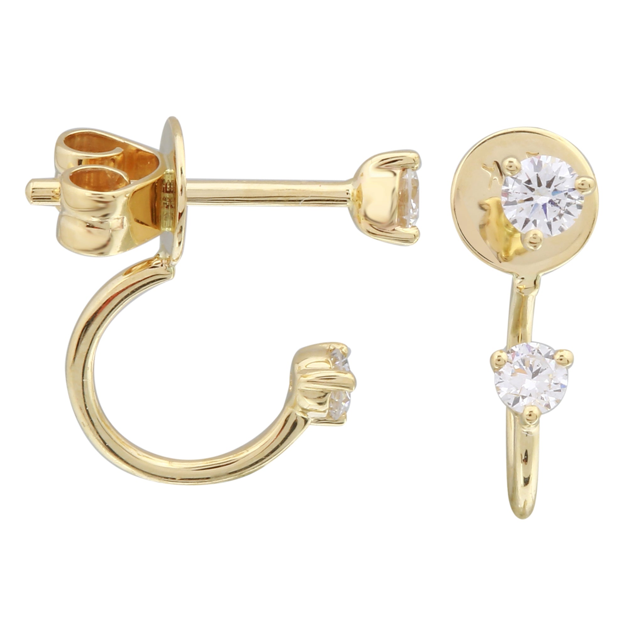 Diamond Hoop Studs.