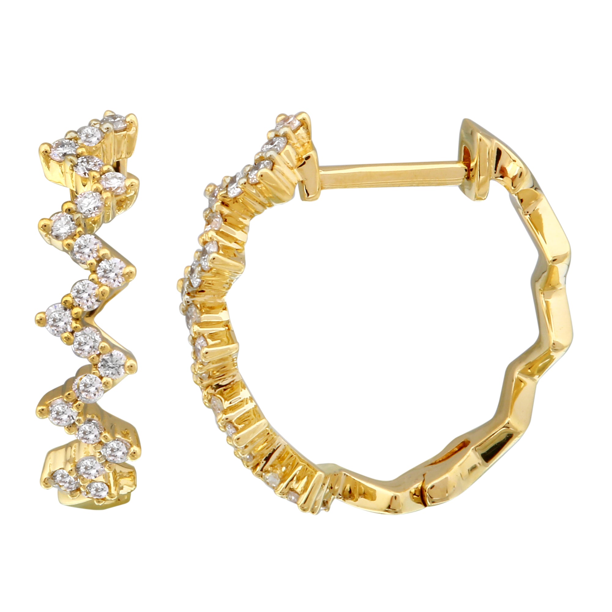 Diamond Zigzag Hoops.