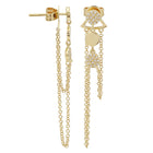 Dangle Chains Drop Earrings.