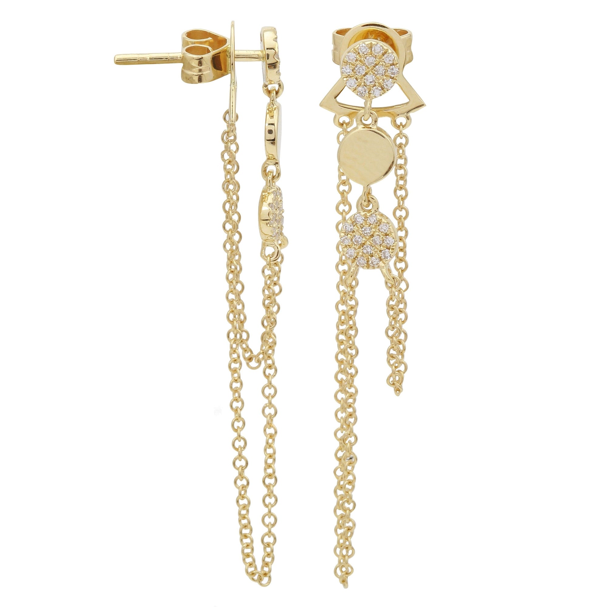 Dangle Chains Drop Earrings.