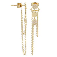 Dangle Chains Drop Earrings.