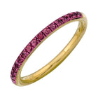 Rhodium Gemstone Thin Band.