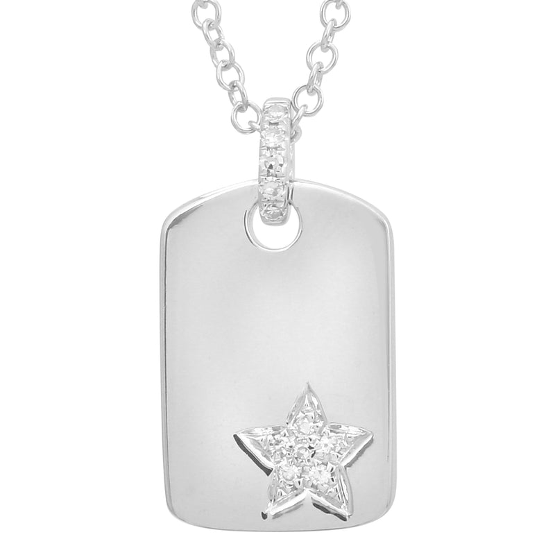Engravable Star ID Tag Pendant.