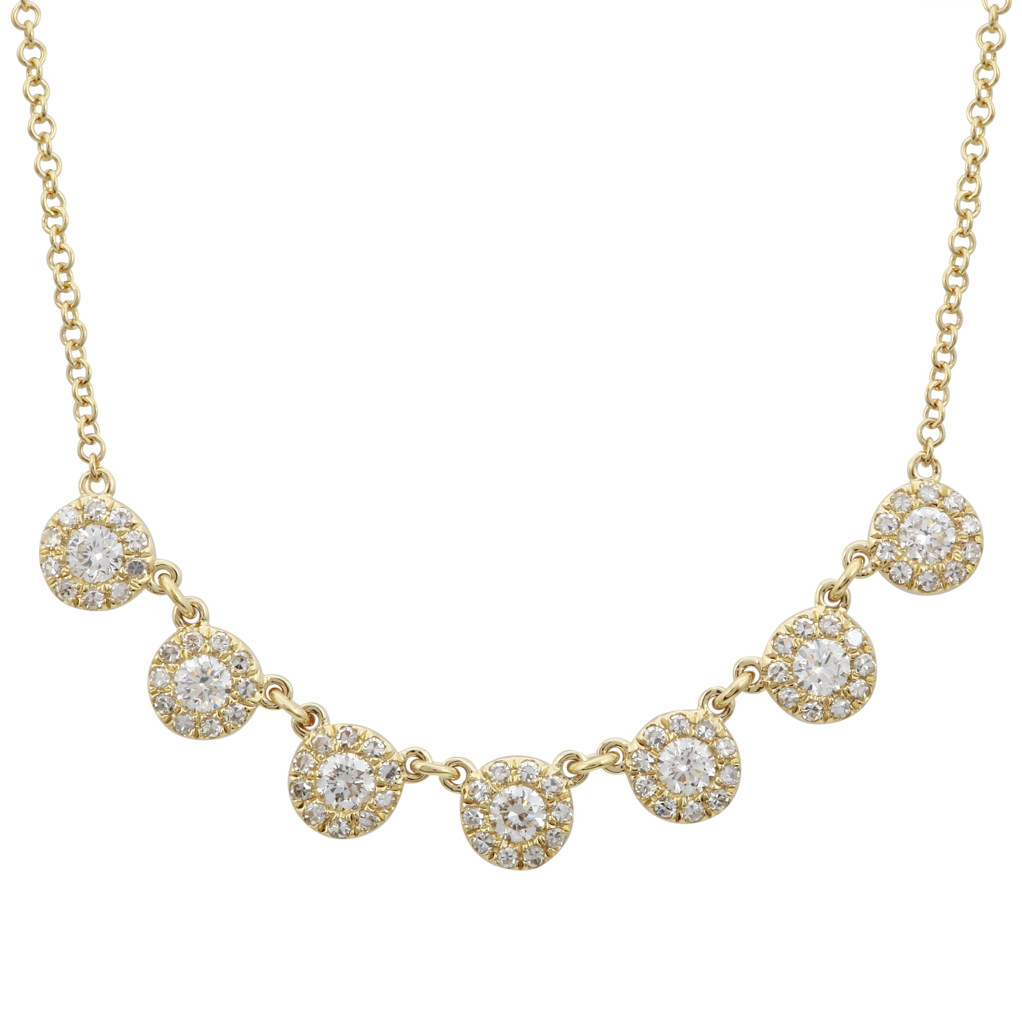 Diamond Halo Strand Necklace.