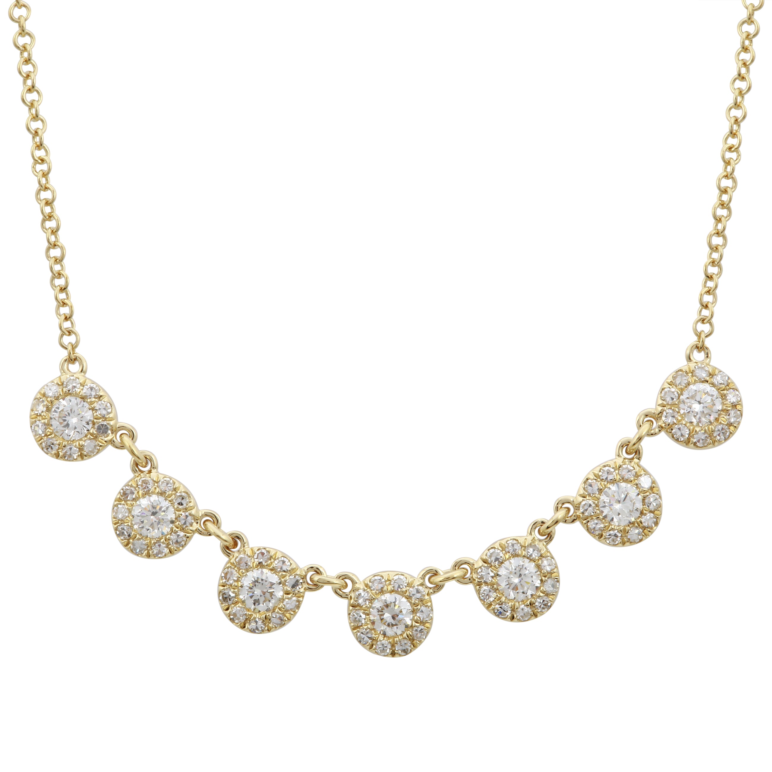 Diamond Halo Strand Necklace.