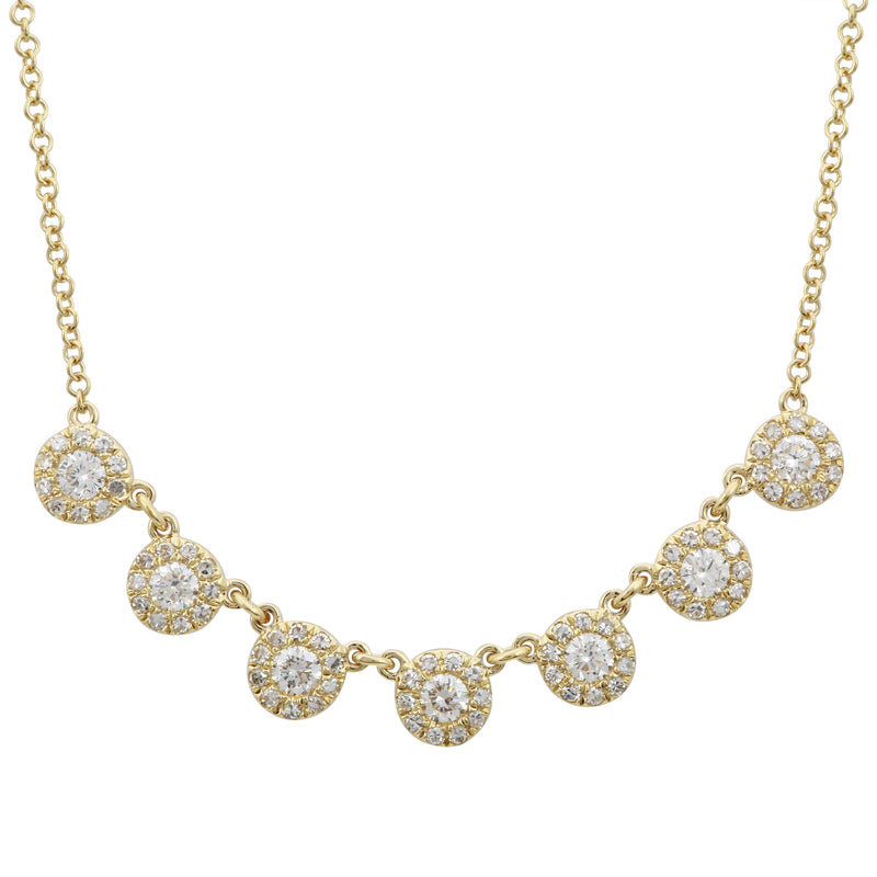 Diamond Halo Strand Necklace.