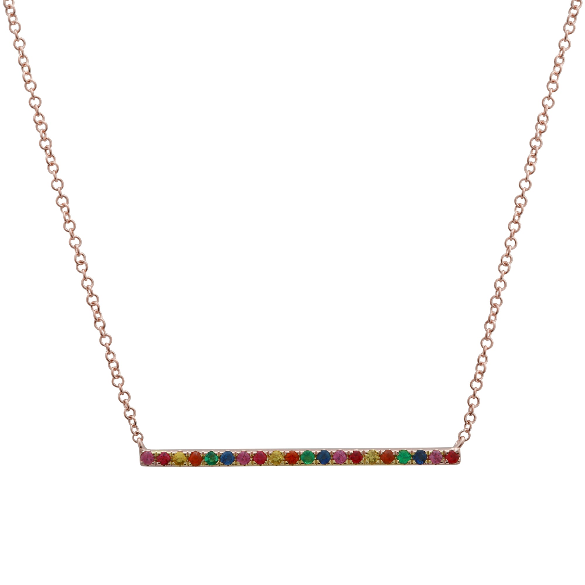 Rainbow Sapphire Bar Pendant.