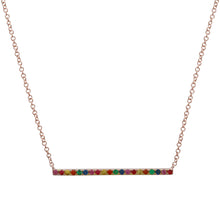 Rainbow Sapphire Bar Pendant.